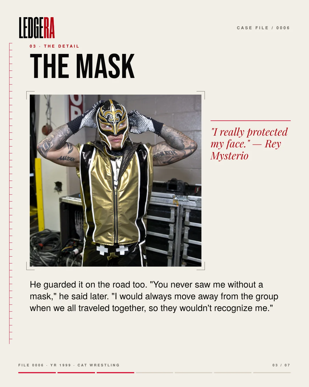 LEDGERA Case File 0006: WCW took Rey Mysterio's mask, frame 3 of 7