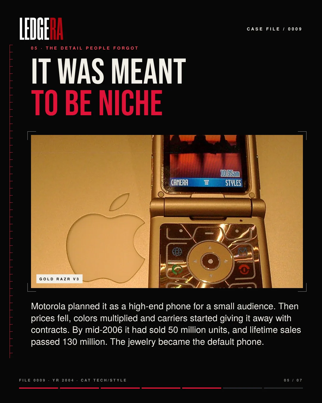 LEDGERA Case File 0009: The Razr was sold like jewelry, frame 5 of 7